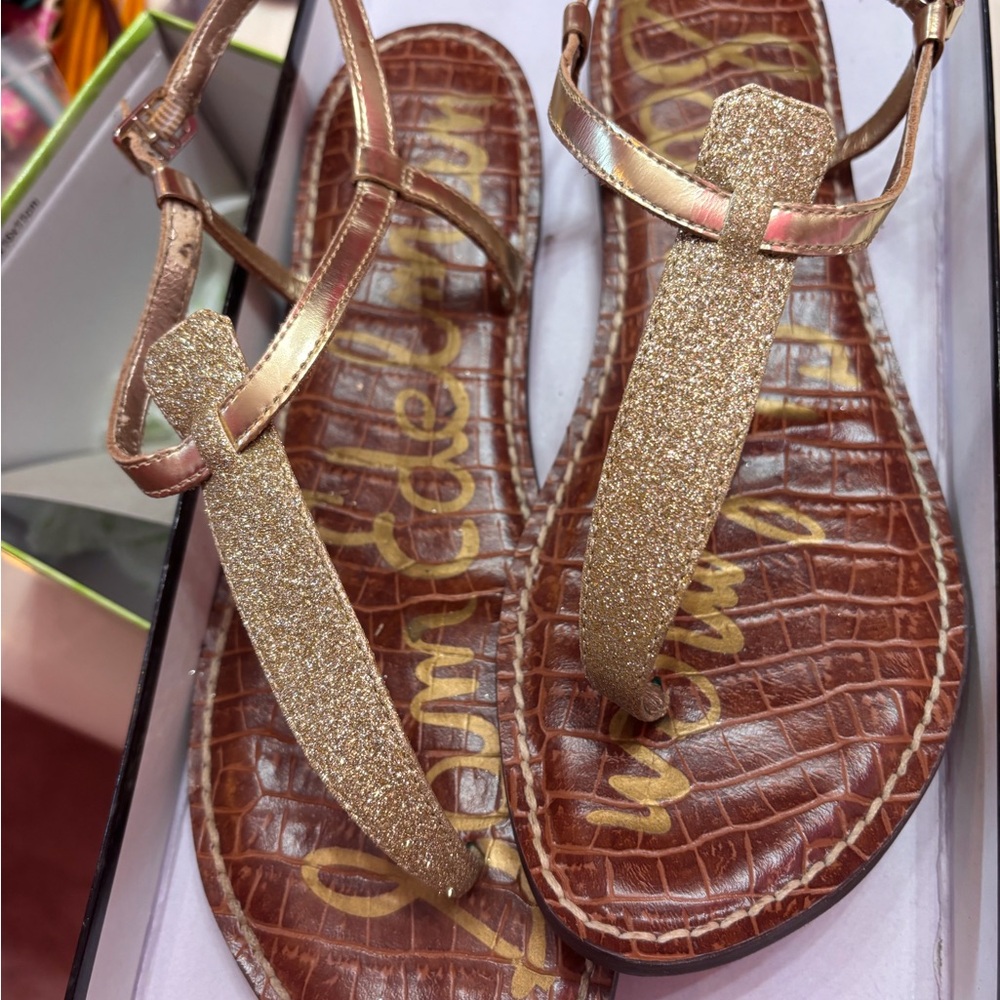 Sam Edelman Gold Glitter Sandals
